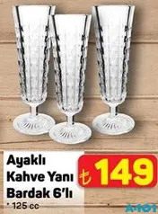 AYAKLI KAHVE YANI BARDAK 6'LI 125 CC